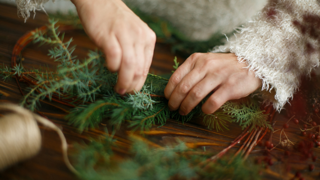 handmade holiday gifts using pine boughs